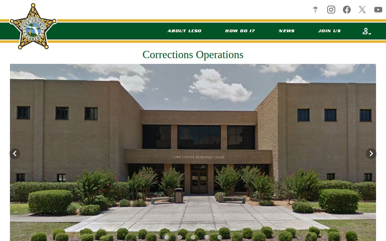 Lake County Detention Center release records facility page